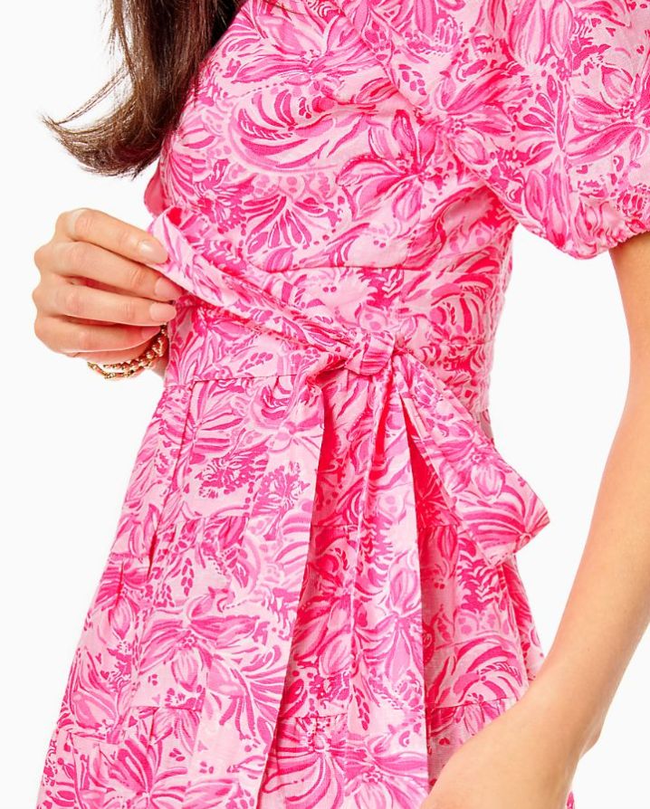 Iralee Linen Wrap Dress