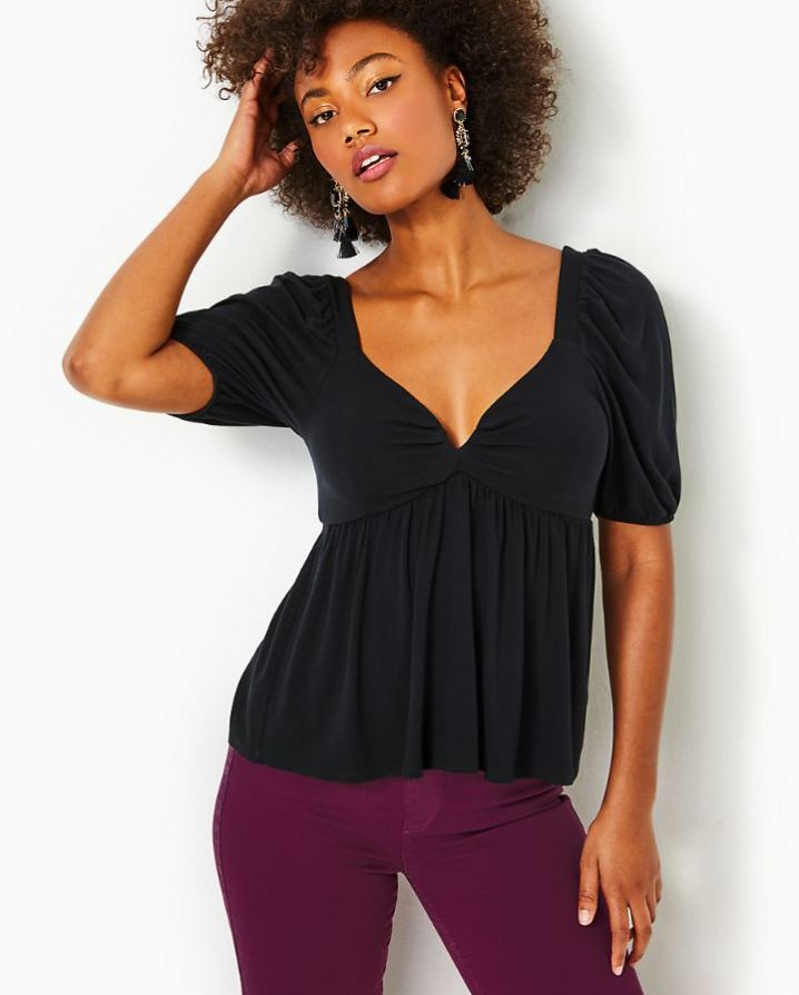 Floriana Solid Knit Top